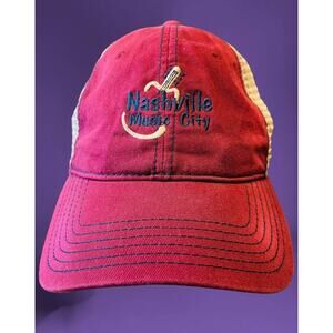 Nashville Music City Hat Two Tone SnapBack Dad Mesh Embroidered Country Guitar